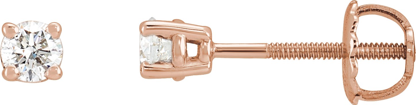 Boucles d'oreilles à clous rondes à 4 griffes