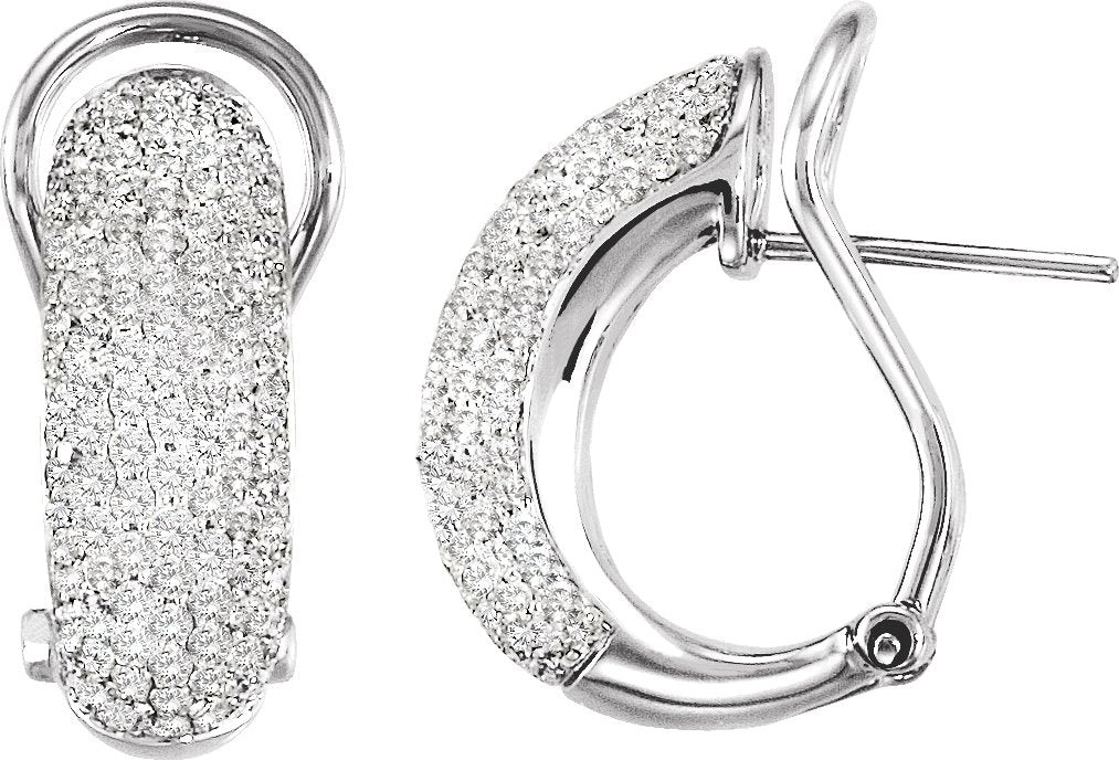 Boucles d'oreilles à clip Omega style pavé
