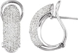 Boucles d'oreilles à clip Omega style pavé