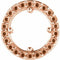 Pendentif rond style halo en or rose 14 carats de 6 mm