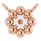 Collier pour enfant avec perles rondes en or rose 14 carats de 2 mm, serti au centre