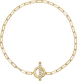 14K Yellow Gold 1/10 CTW Natural Diamond Toggle 7" Bracelet