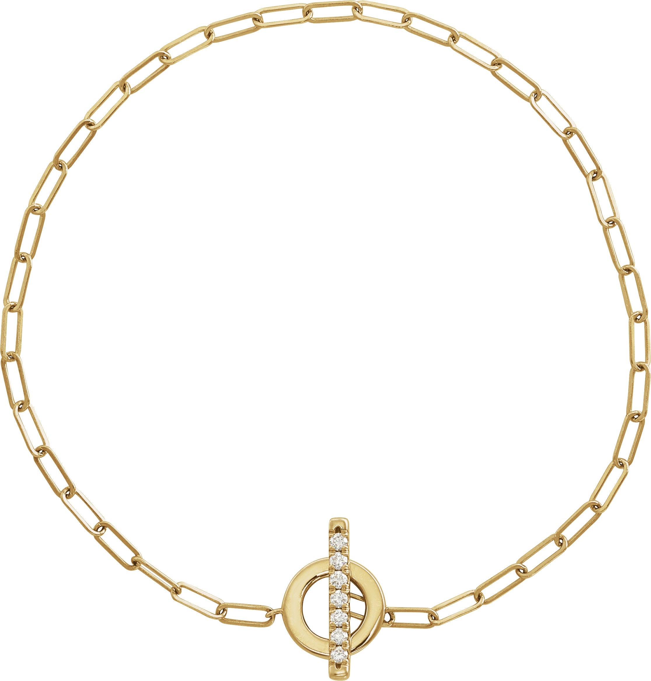 14K Yellow Gold 1/10 CTW Natural Diamond Toggle 7" Bracelet