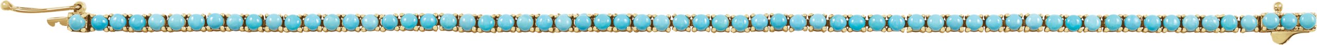 14K Yellow Gold Natural Turquoise Line 7 1/2" Bracelet