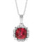 Collier de 45,7 cm (18 pouces) en or 14 carats, orné d'un rubis blanc de laboratoire et de diamants naturels (0,04 carat au total).