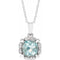 Collier de 45,7 cm (18 pouces) en or 14 carats, orné d'une aigue-marine blanche naturelle et de diamants naturels (0,04 carat au total).