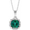 Collier de 45,7 cm (18 pouces) en or 14 carats, orné d'une émeraude blanche de laboratoire et de diamants naturels (0,04 carat au total).