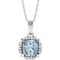 Collier de 45,7 cm (18 pouces) en or blanc 14 carats, topaze bleu ciel naturelle et diamants naturels (0,04 carat au total).