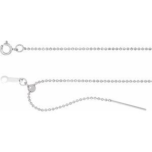 Chaîne à billes en argent sterling de 1 mm
