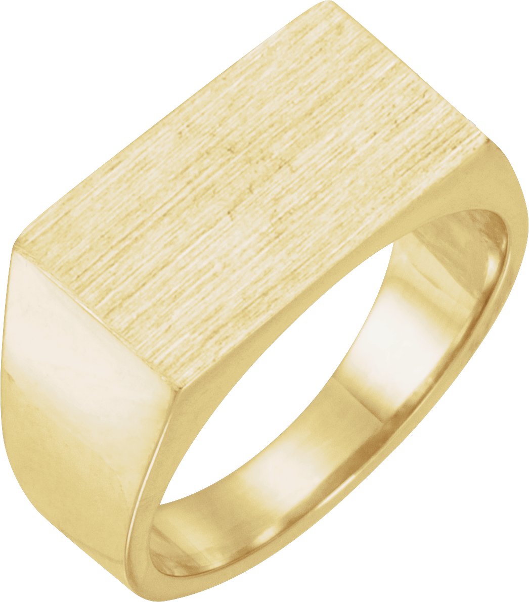 10K Yellow Gold 15x9 mm Rectangle Signet Ring