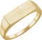 14K Yellow Gold 15x7 mm Rectangle Signet Ring