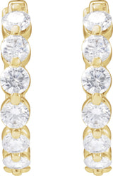 14K Yellow Gold 1 CTW Lab-Grown Diamond Hoop Earrings