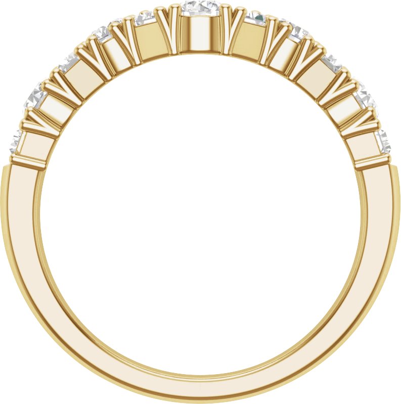 14K Yellow Gold 1 CTW Lab-Grown Diamond Contour Band