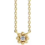 Collier pour enfant de 40 cm (16 pouces) en or jaune 14 carats avec diamants naturels (0,03 carat au total).