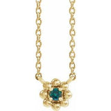 Collier pour enfant de 40 cm (16 pouces) en perles d'alexandrite jaune 14 carats cultivée en laboratoire
