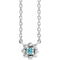 Collier pour enfant en argent sterling et zircon bleu naturel, 40 cm (16 pouces).