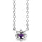 Collier pour enfant en argent sterling et améthyste naturelle, 40 cm (16 pouces).