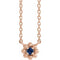 Collier pour enfant de 40 cm (16 pouces) en or rose 14 carats et saphirs bleus naturels.