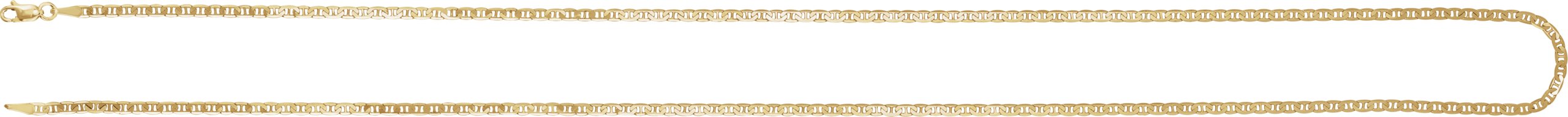 14K Yellow Gold 2.25 mm Curbed Anchor 18" Chain