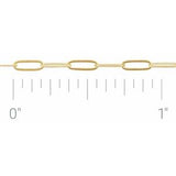 Chaîne en or 14 carats de 2 mm de diamètre, style trombone