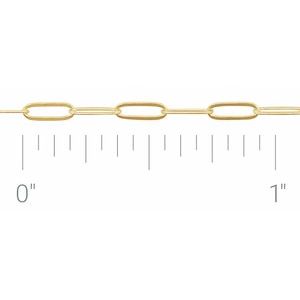 Chaîne en or 14 carats de 2 mm de diamètre, style trombone