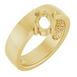 Bague solitaire ovale asymétrique 7x5 mm en or jaune 14 carats