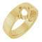 Bague solitaire ovale asymétrique 7x5 mm en or jaune 14 carats
