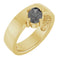 Bague solitaire asymétrique en spinelle gris naturel jaune 14 carats