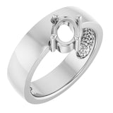 Monture de bague solitaire ovale asymétrique en argent sterling 7x5 mm