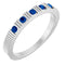 Bague empilable en argent sterling et saphir bleu naturel