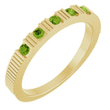 Bague empilable en péridot naturel jaune 14 carats