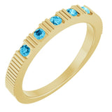 Bague empilable en aigue-marine naturelle jaune 14 carats