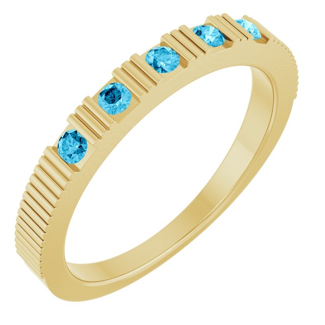 Bague empilable en aigue-marine naturelle jaune 14 carats