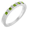 Bague empilable en platine et péridot naturel