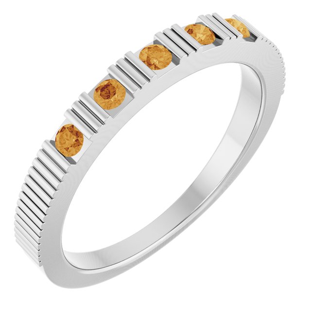 Bague empilable en citrine naturelle blanche 14 carats