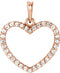 14K Rose Gold 1/5 CTW Natural Diamond Heart Pendant