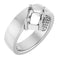 Monture de bague solitaire asymétrique en argent sterling avec émeraude de 7 x 5 mm