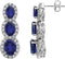 Boucles d'oreilles halo à trois pierres