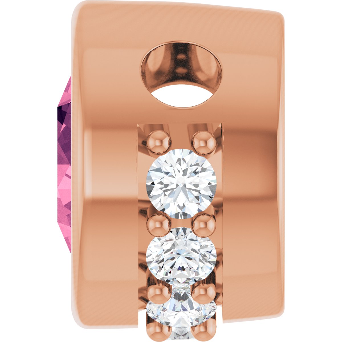 14K Rose Gold Natural Pink Tourmaline & 1/10 CTW Natural Diamond Pendant