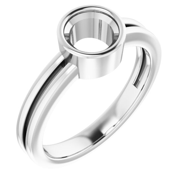 Bague de montage ronde blanche 14K X1 de 6 mm