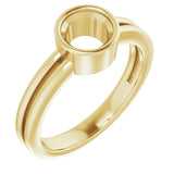Bague de montage ronde en or jaune 14 carats de 6 mm