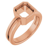 Bague Asscher 10K Rose 7mm