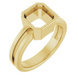Bague Asscher 10K jaune 7 mm