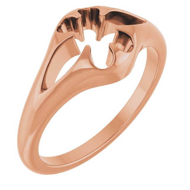 Bague Belcher ronde de 5 mm en or rose 14 carats