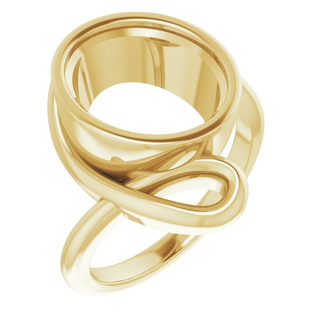 Bague ovale 12x10 mm en or jaune 18 carats