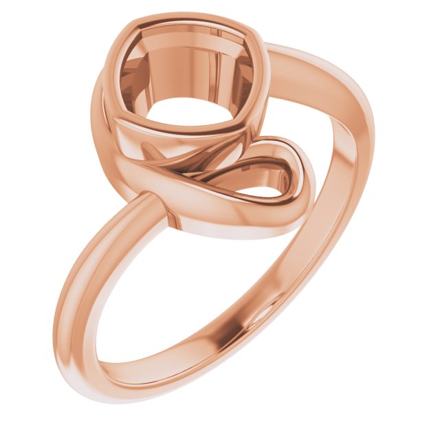 Bague coussin 6 mm en or rose 18 carats