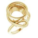 Bague de montage ronde en or jaune 14 carats de 12 mm