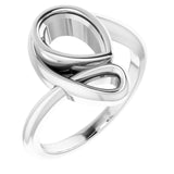 Bague de montage en forme de poire 10K blanche 9x6 mm