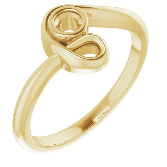 Bague de montage ronde 3 mm jaune 10K