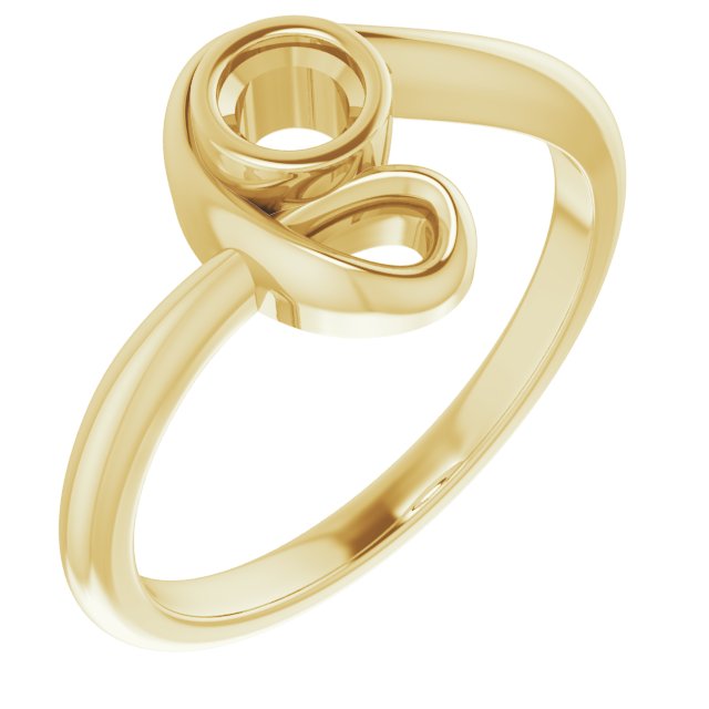 Bague de montage ronde 10K jaune 3,8 mm